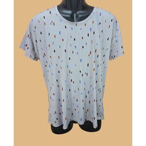 REI Co-Op Womens Wilderness T-Shirt Large Gray Geometric Print